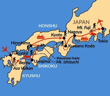 Karte: Im Takt der Inseln – von Südjapan bis zum Fuji