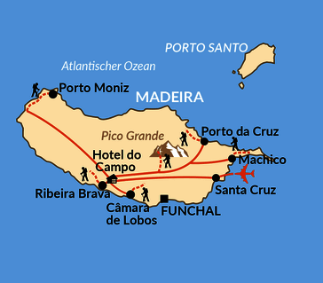 Karte: Madeira slow – Genusswandern am Atlantik
